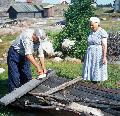 Anselm Jansén och Hulda, troligen på 1970-talet